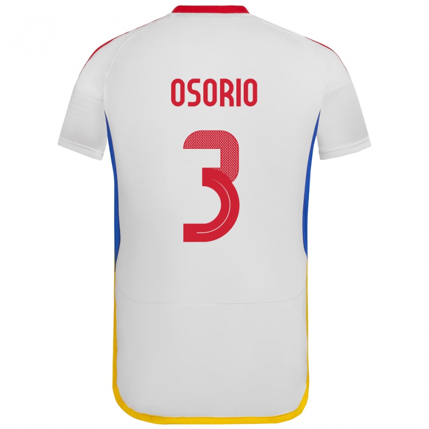 Herren Venezuela Yordan Osorio #3 Weiß Auswärtstrikot Trikot 24-26 T-Shirt