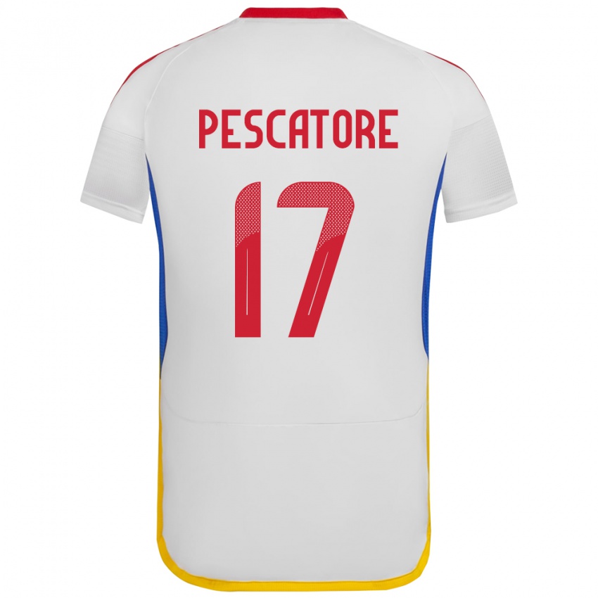 Herren Venezuela Camila Pescatore #17 Weiß Auswärtstrikot Trikot 24-26 T-Shirt