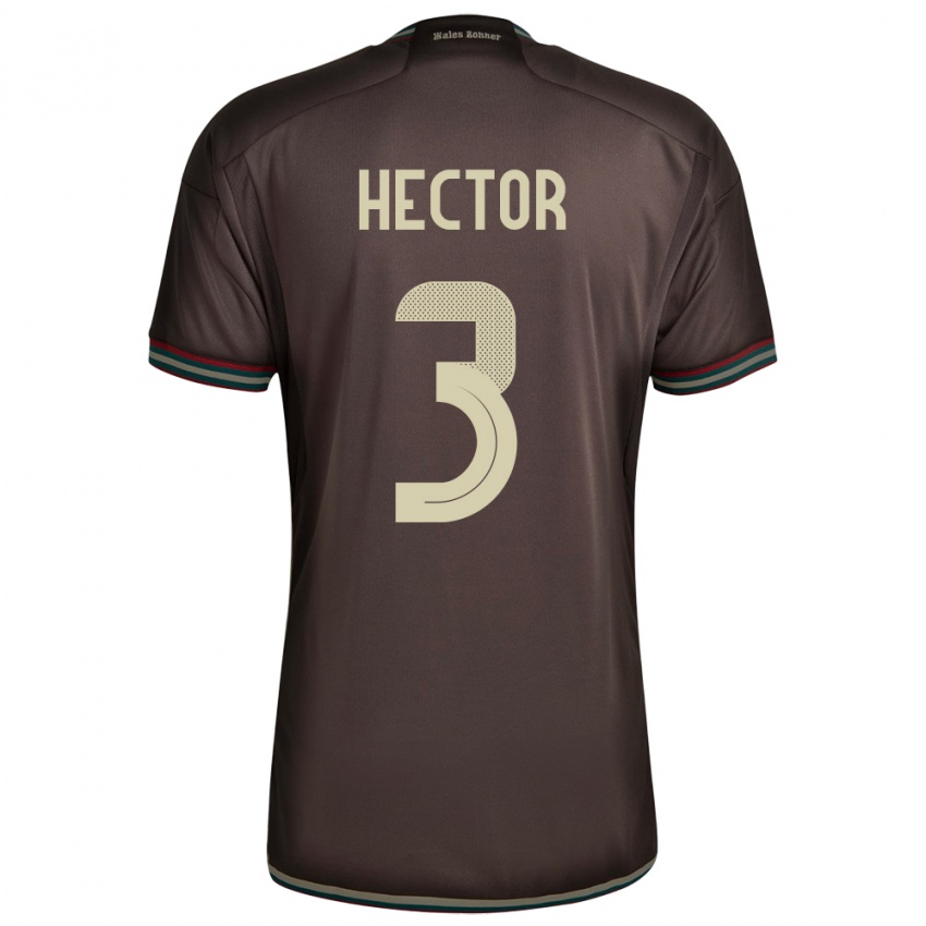 Herren Jamaika Michael Hector #3 Nachtbraun Auswärtstrikot Trikot 24-26 T-Shirt