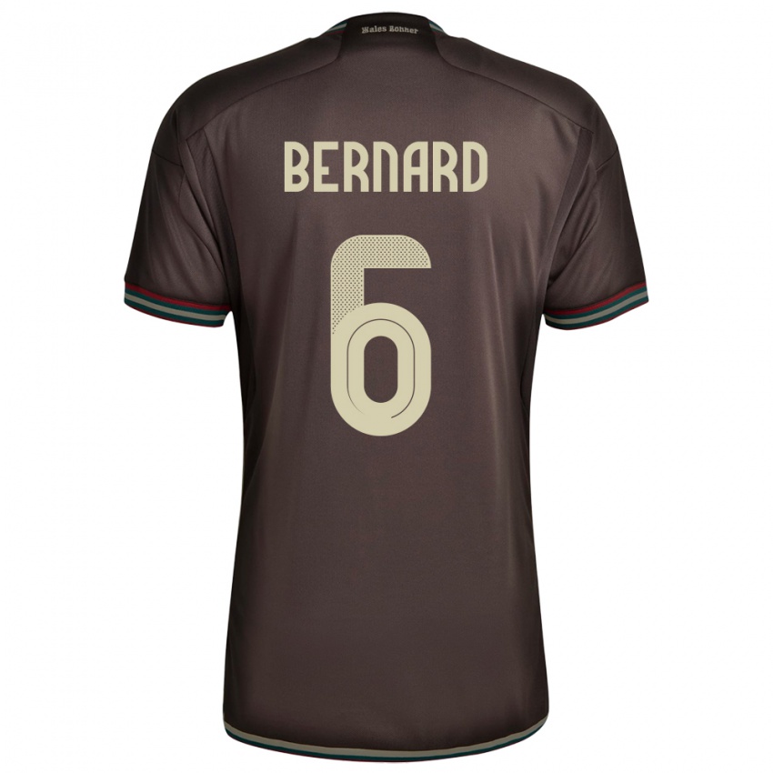 Herren Jamaika Di'shon Bernard #6 Nachtbraun Auswärtstrikot Trikot 24-26 T-Shirt