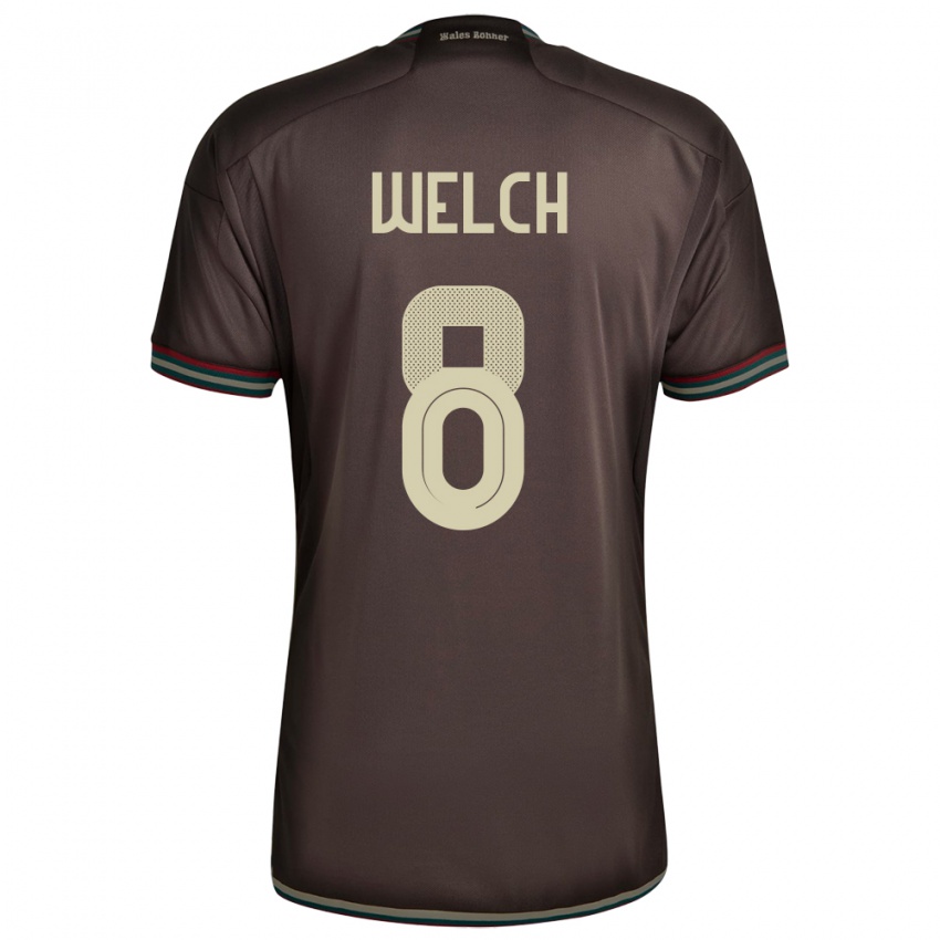 Herren Jamaika Makai Welch #8 Nachtbraun Auswärtstrikot Trikot 24-26 T-Shirt