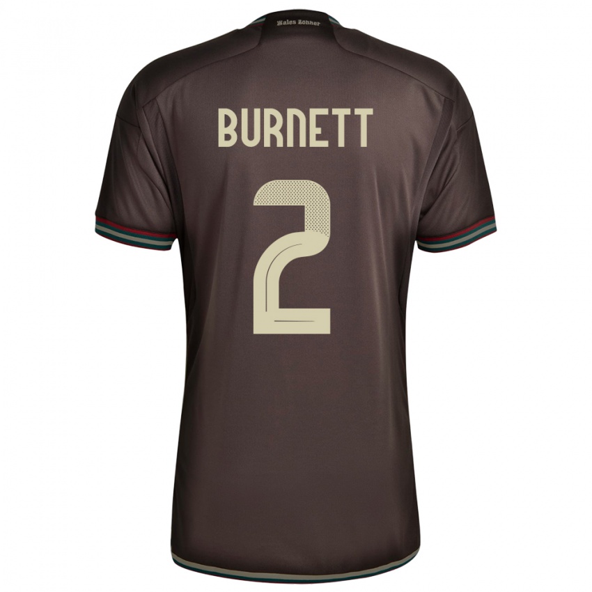 Herren Jamaika Theanna Burnett #2 Nachtbraun Auswärtstrikot Trikot 24-26 T-Shirt