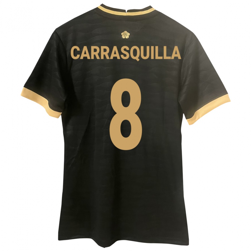 Herren Panama Adalberto Carrasquilla #8 Schwarz Auswärtstrikot Trikot 24-26 T-Shirt