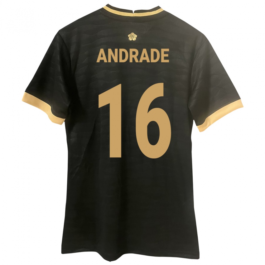 Herren Panama Andrés Andrade #16 Schwarz Auswärtstrikot Trikot 24-26 T-Shirt