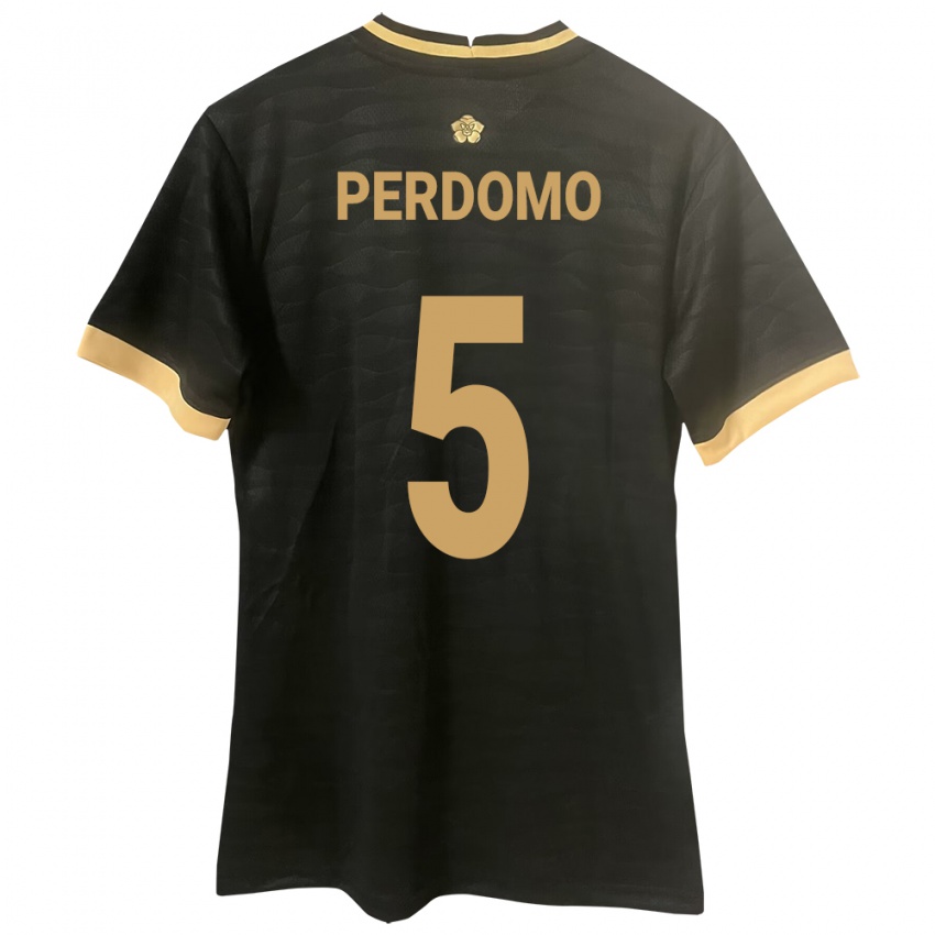 Herren Panama Reyniel Perdomo #5 Schwarz Auswärtstrikot Trikot 24-26 T-Shirt