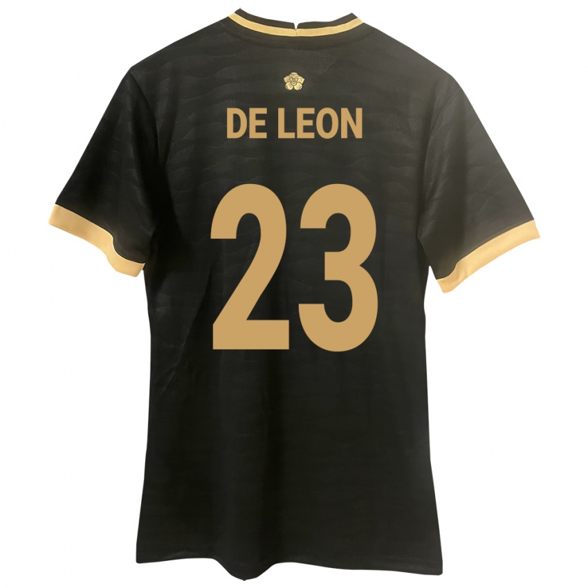 Herren Panama Yerenis De León #23 Schwarz Auswärtstrikot Trikot 24-26 T-Shirt