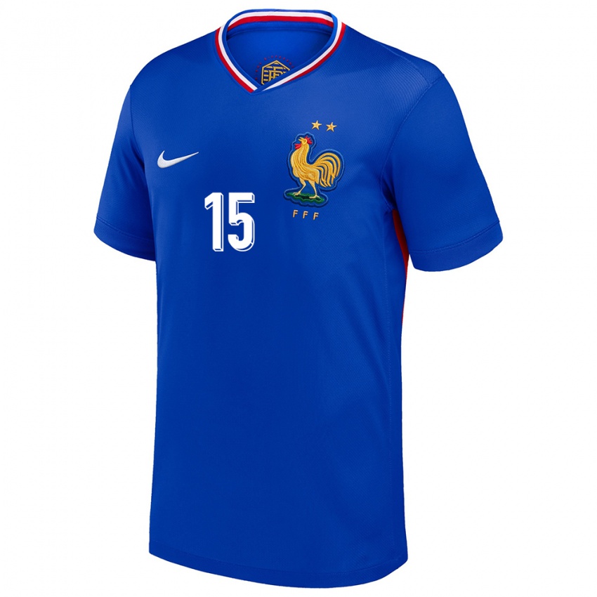 Damen Frankreich Florent Da Silva #15 Blau Heimtrikot Trikot 24-26 T-Shirt