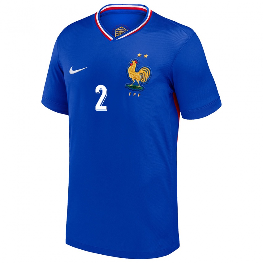 Damen Frankreich Tanguy Zoukrou #2 Blau Heimtrikot Trikot 24-26 T-Shirt