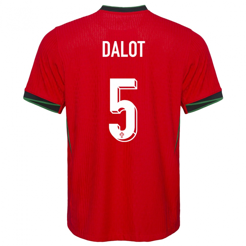 Damen Portugal Diogo Dalot #5 Rot Heimtrikot Trikot 24-26 T-Shirt