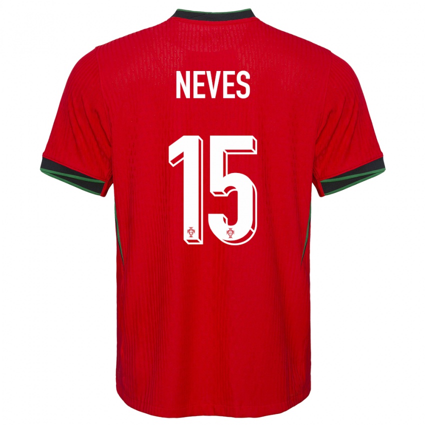 Damen Portugal Joao Neves #15 Rot Heimtrikot Trikot 24-26 T-Shirt