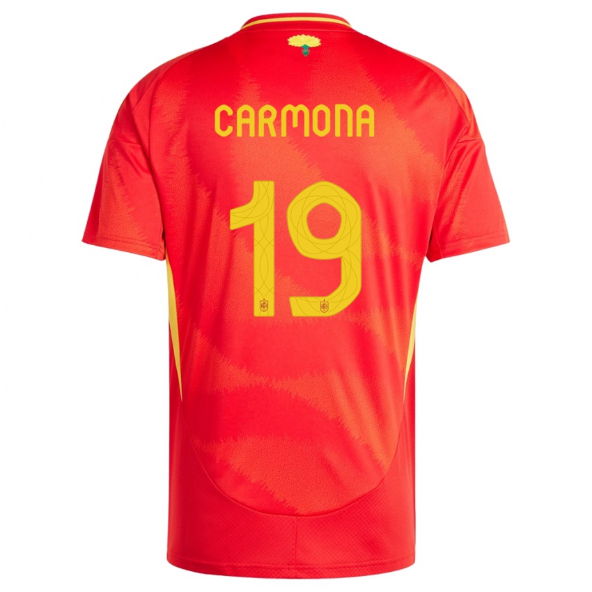 Damen Spanien Olga Carmona #19 Rot Heimtrikot Trikot 24-26 T-Shirt