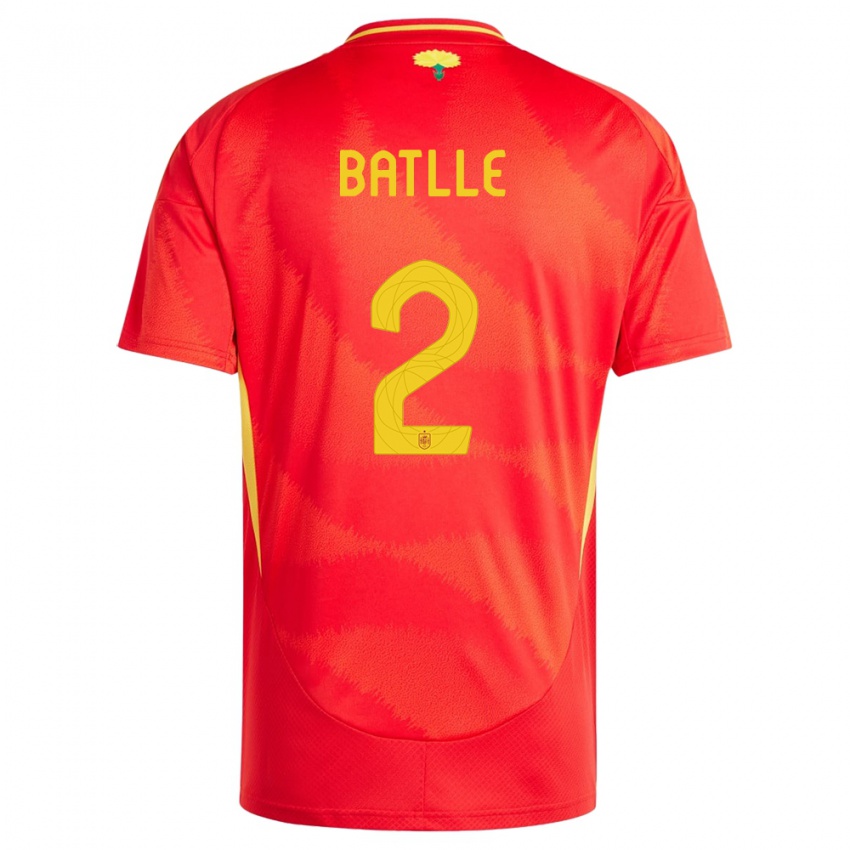 Damen Spanien Ona Batlle #2 Rot Heimtrikot Trikot 24-26 T-Shirt