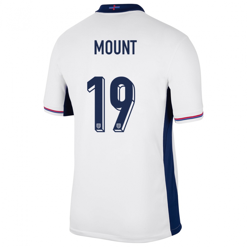 Damen England Mason Mount #19 Weiß Heimtrikot Trikot 24-26 T-Shirt
