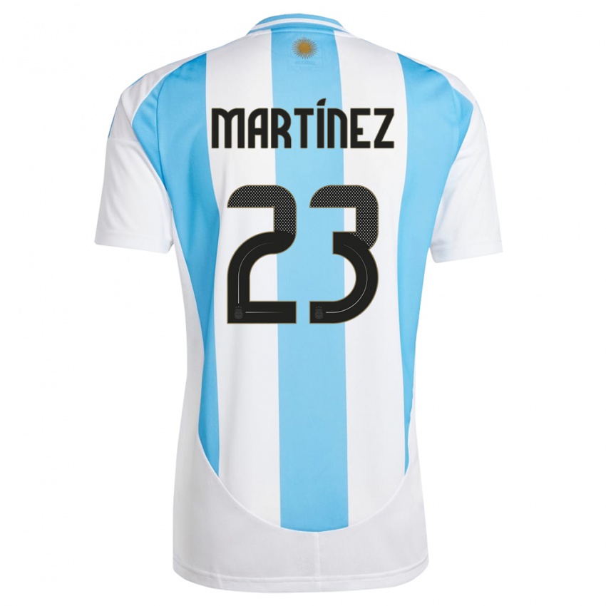 Damen Argentinien Emiliano Martinez #23 Weiß Blau Heimtrikot Trikot 24-26 T-Shirt