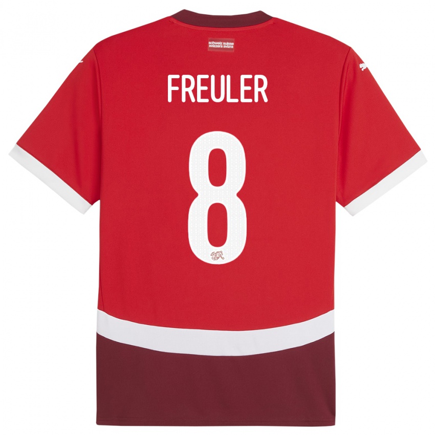 Damen Schweiz Remo Freuler #8 Rot Heimtrikot Trikot 24-26 T-Shirt
