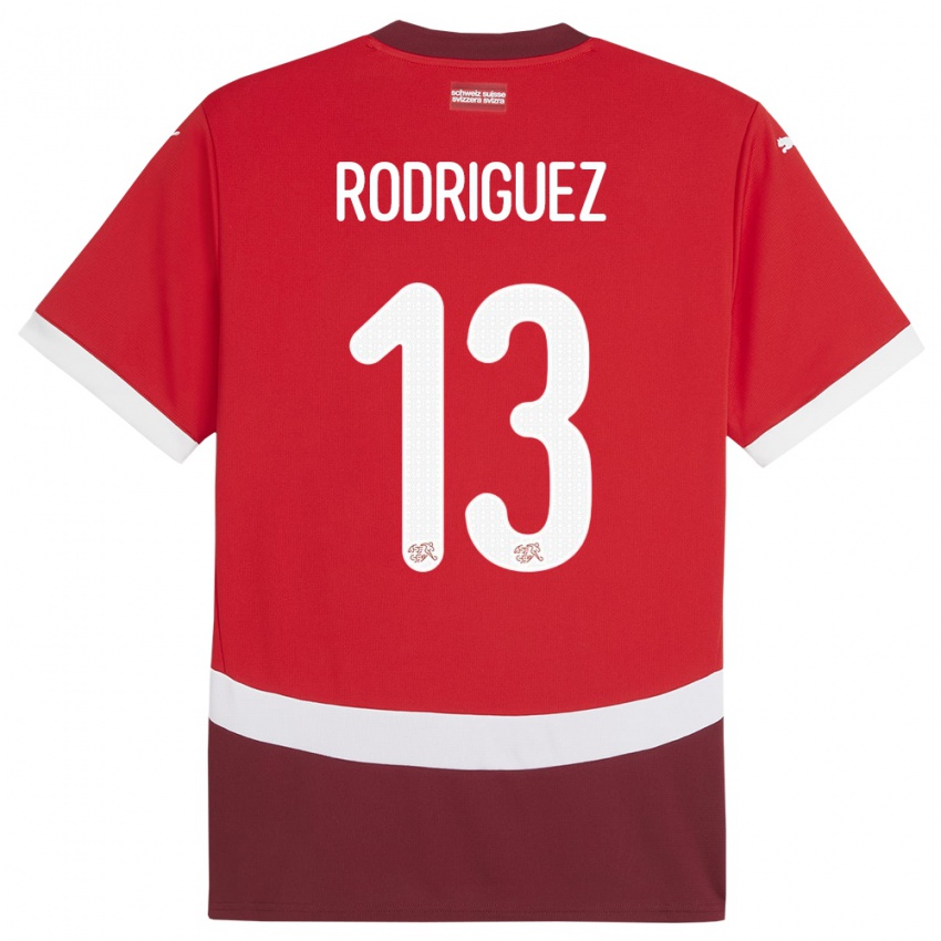 Damen Schweiz Ricardo Rodriguez #13 Rot Heimtrikot Trikot 24-26 T-Shirt