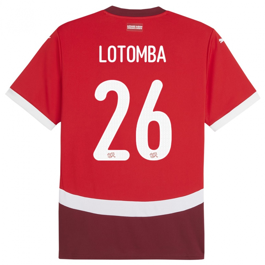 Damen Schweiz Jordan Lotomba #26 Rot Heimtrikot Trikot 24-26 T-Shirt