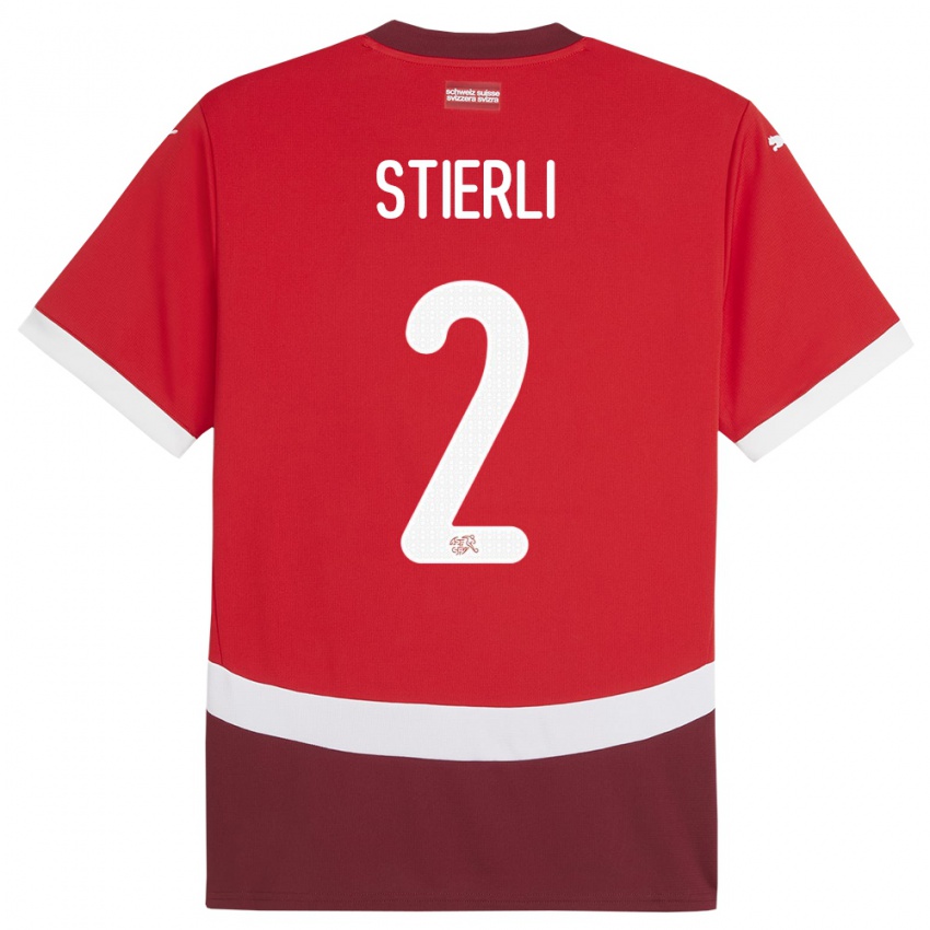 Damen Schweiz Julia Stierli #2 Rot Heimtrikot Trikot 24-26 T-Shirt