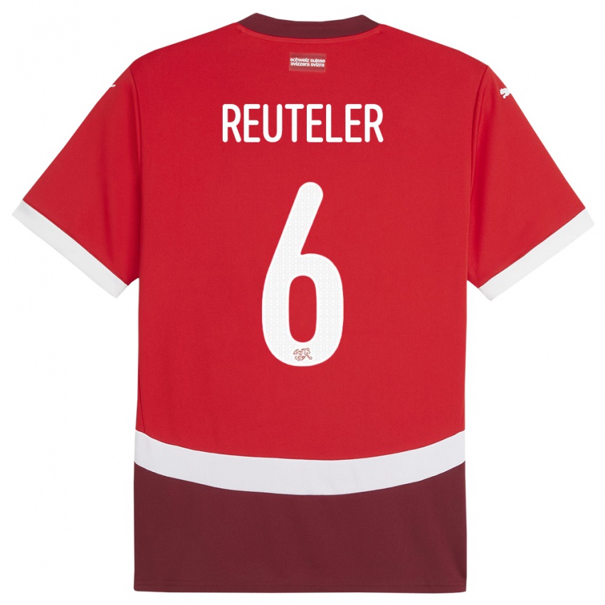 Damen Schweiz Geraldine Reuteler #6 Rot Heimtrikot Trikot 24-26 T-Shirt