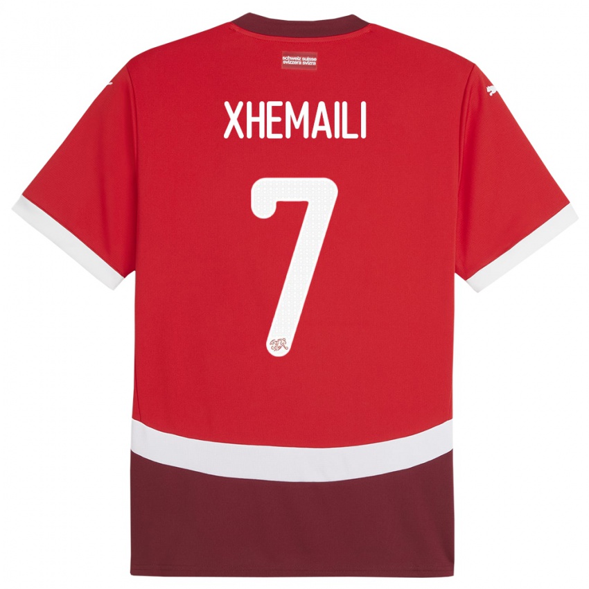 Damen Schweiz Riola Xhemaili #7 Rot Heimtrikot Trikot 24-26 T-Shirt