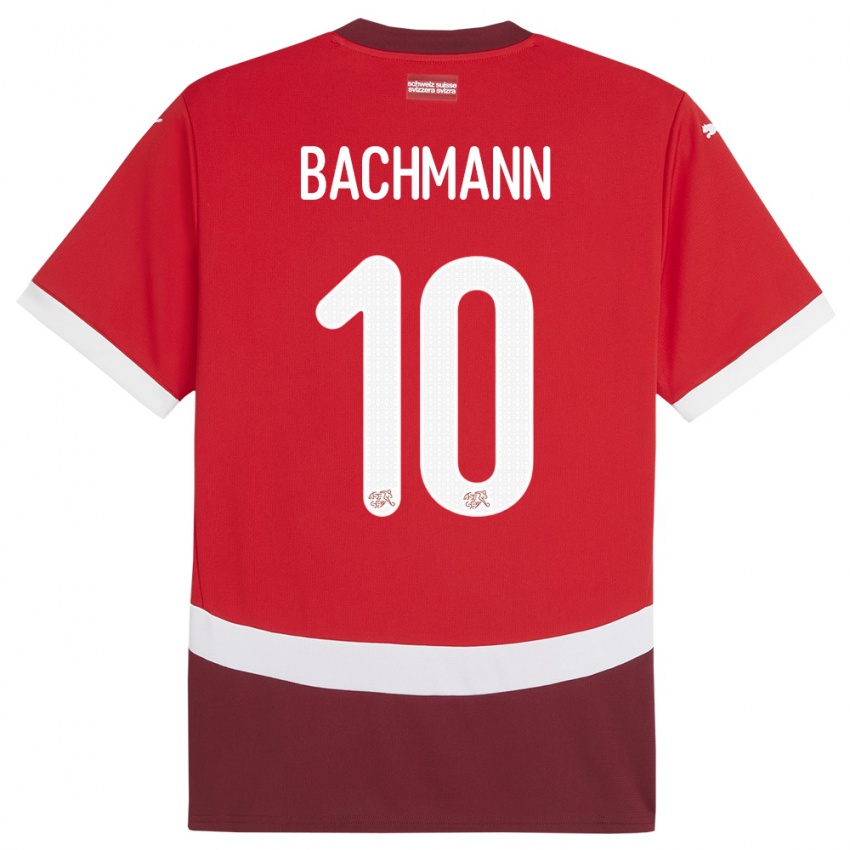 Damen Schweiz Ramona Bachmann #10 Rot Heimtrikot Trikot 24-26 T-Shirt