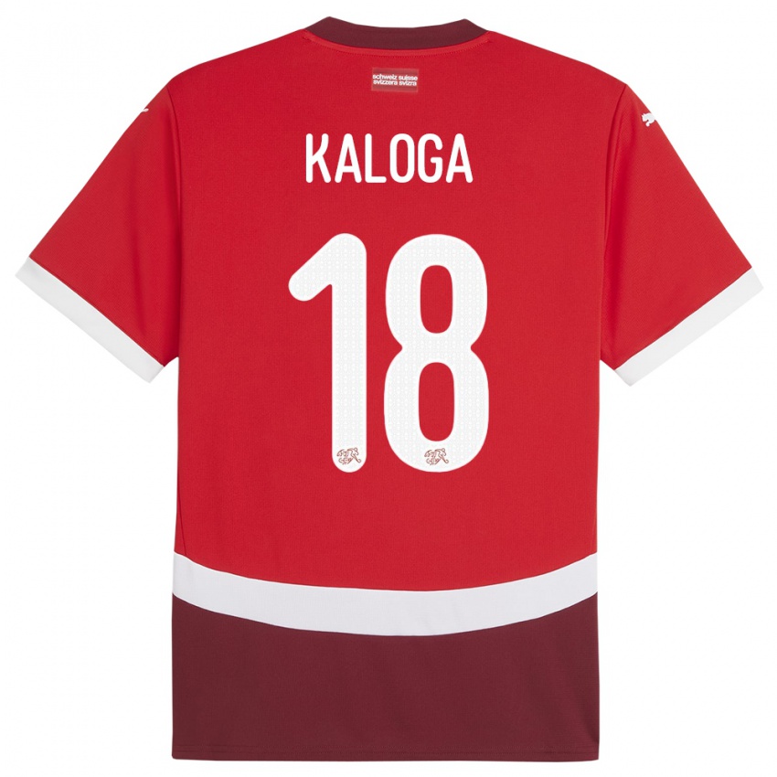 Damen Schweiz Issa Kaloga #18 Rot Heimtrikot Trikot 24-26 T-Shirt