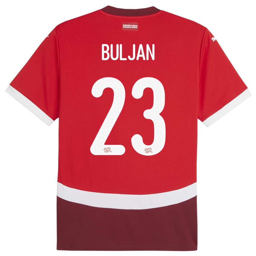 Damen Schweiz Leo Buljan #23 Rot Heimtrikot Trikot 24-26 T-Shirt