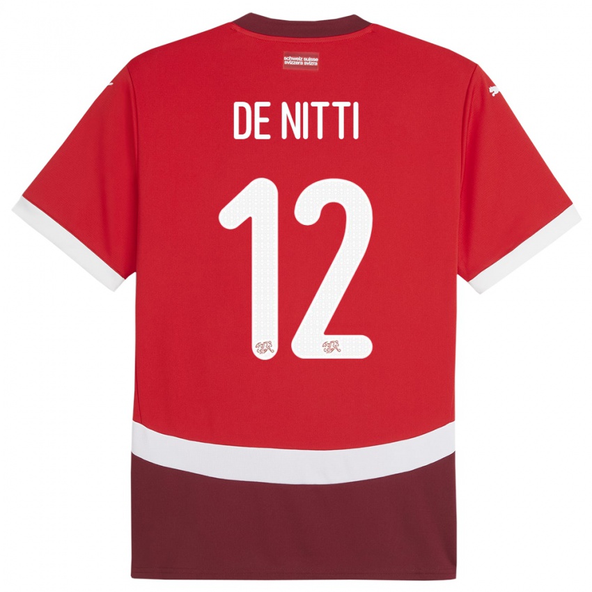 Damen Schweiz Gianni De Nitti #12 Rot Heimtrikot Trikot 24-26 T-Shirt