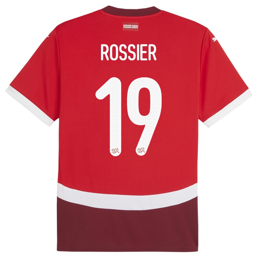 Damen Schweiz Evan Rossier #19 Rot Heimtrikot Trikot 24-26 T-Shirt