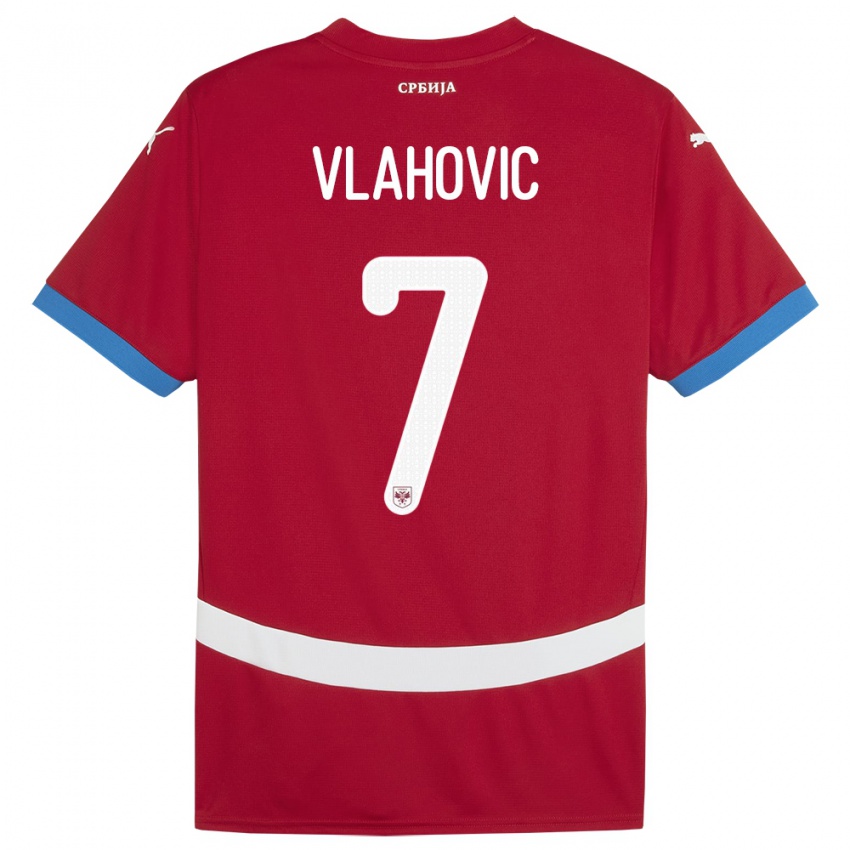 Damen Serbien Dusan Vlahovic #7 Rot Heimtrikot Trikot 24-26 T-Shirt