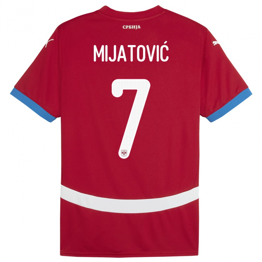 Damen Serbien Milica Mijatovic #7 Rot Heimtrikot Trikot 24-26 T-Shirt