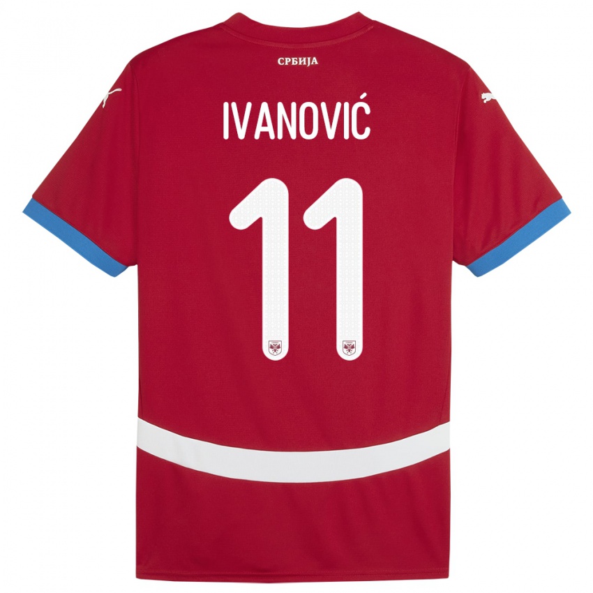 Damen Serbien Miljana Ivanovic #11 Rot Heimtrikot Trikot 24-26 T-Shirt