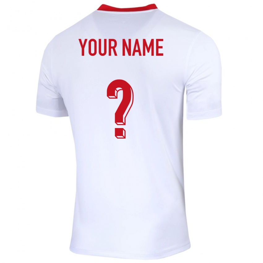 Damen Polen Ihren Namen #0 Weiß Heimtrikot Trikot 24-26 T-Shirt