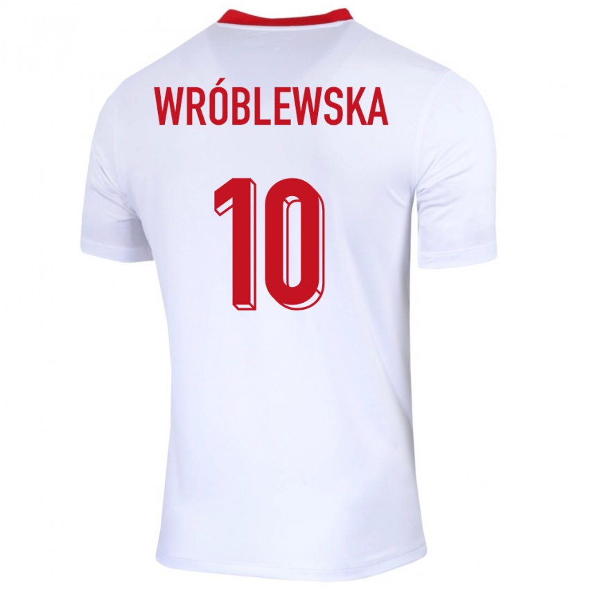 Damen Polen Joanna Wroblewska #10 Weiß Heimtrikot Trikot 24-26 T-Shirt