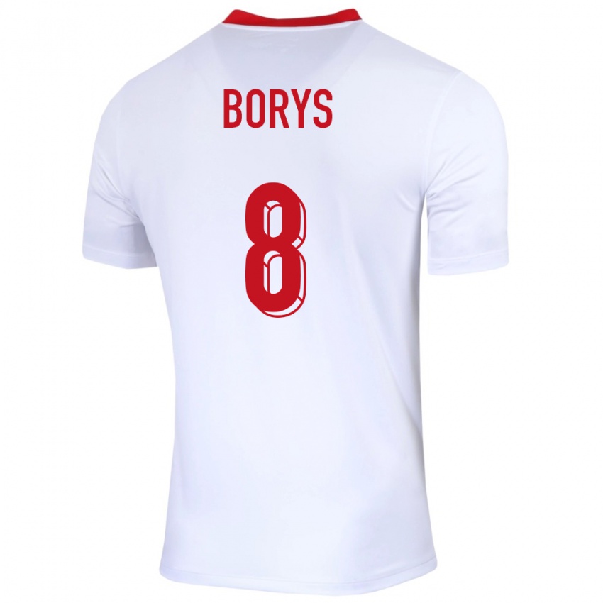 Damen Polen Karol Borys #8 Weiß Heimtrikot Trikot 24-26 T-Shirt