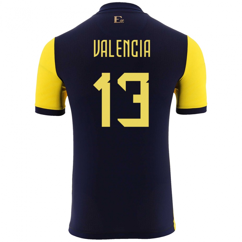 Damen Ecuador Enner Valencia #13 Gelb Heimtrikot Trikot 24-26 T-Shirt