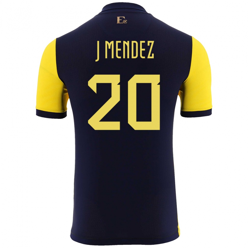 Damen Ecuador Jhegson Mendez #20 Gelb Heimtrikot Trikot 24-26 T-Shirt