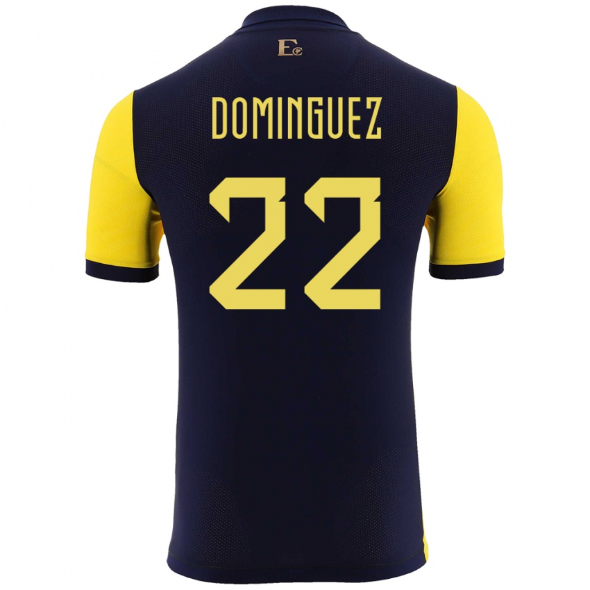 Damen Ecuador Alexander Dominguez #22 Gelb Heimtrikot Trikot 24-26 T-Shirt