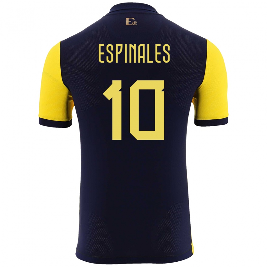 Damen Ecuador Joselyn Espinales #10 Gelb Heimtrikot Trikot 24-26 T-Shirt