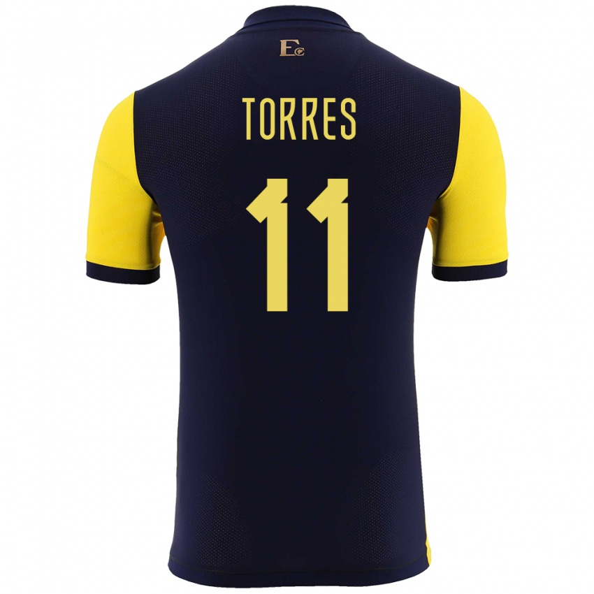 Damen Ecuador Ambar Torres #11 Gelb Heimtrikot Trikot 24-26 T-Shirt