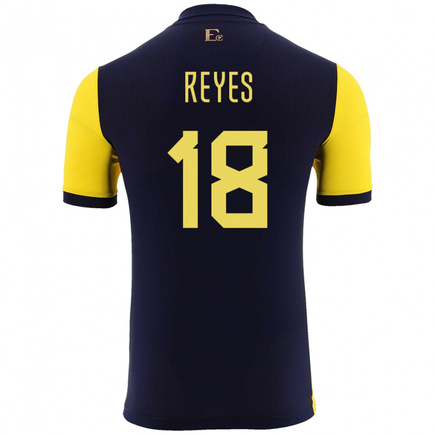 Damen Ecuador Ashley Reyes #18 Gelb Heimtrikot Trikot 24-26 T-Shirt