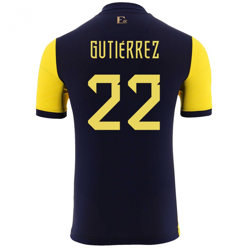 Damen Ecuador Melanie Gutierrez #22 Gelb Heimtrikot Trikot 24-26 T-Shirt