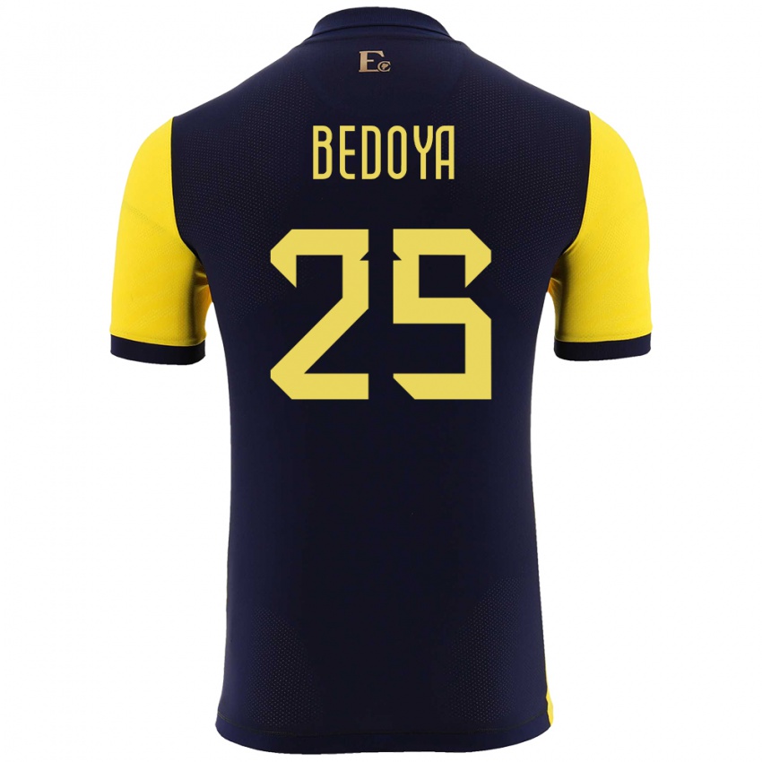 Damen Ecuador Jaydah Bedoya #25 Gelb Heimtrikot Trikot 24-26 T-Shirt