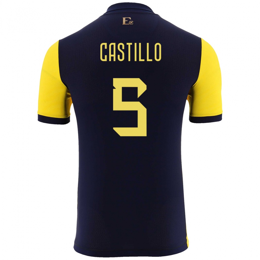 Damen Ecuador Denil Castillo #5 Gelb Heimtrikot Trikot 24-26 T-Shirt