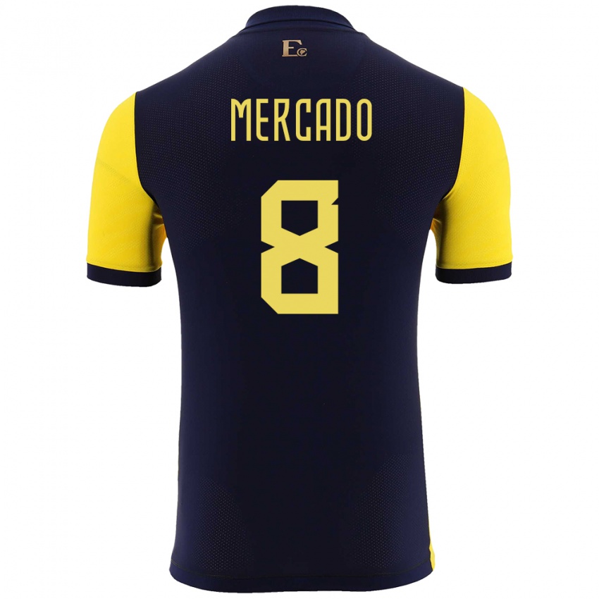 Damen Ecuador Patrik Mercado #8 Gelb Heimtrikot Trikot 24-26 T-Shirt