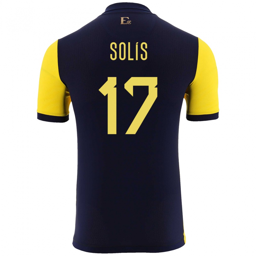 Damen Ecuador Mathias Solis #17 Gelb Heimtrikot Trikot 24-26 T-Shirt