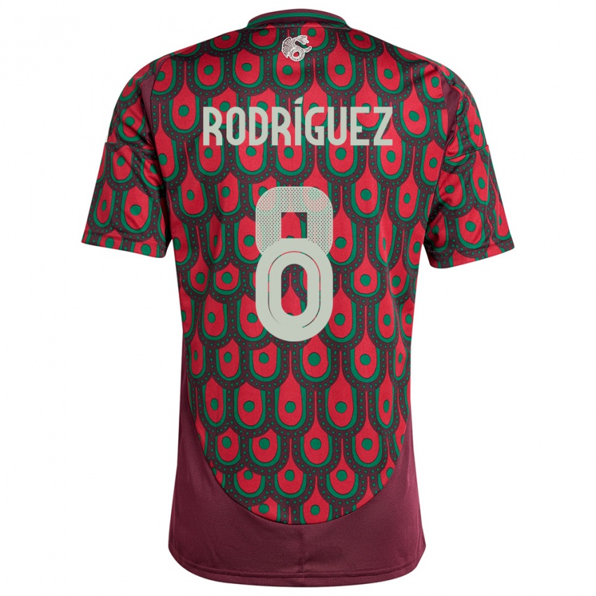 Damen Mexiko Carlos Rodriguez #8 Kastanienbraun Heimtrikot Trikot 24-26 T-Shirt