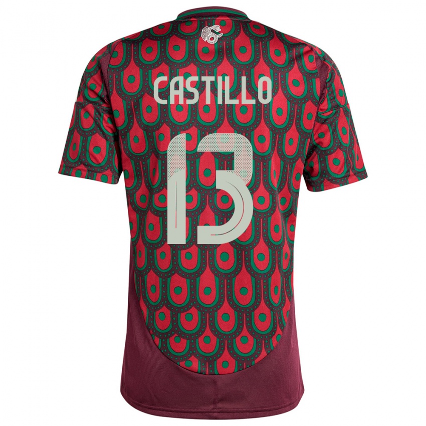 Damen Mexiko Jose Castillo #13 Kastanienbraun Heimtrikot Trikot 24-26 T-Shirt