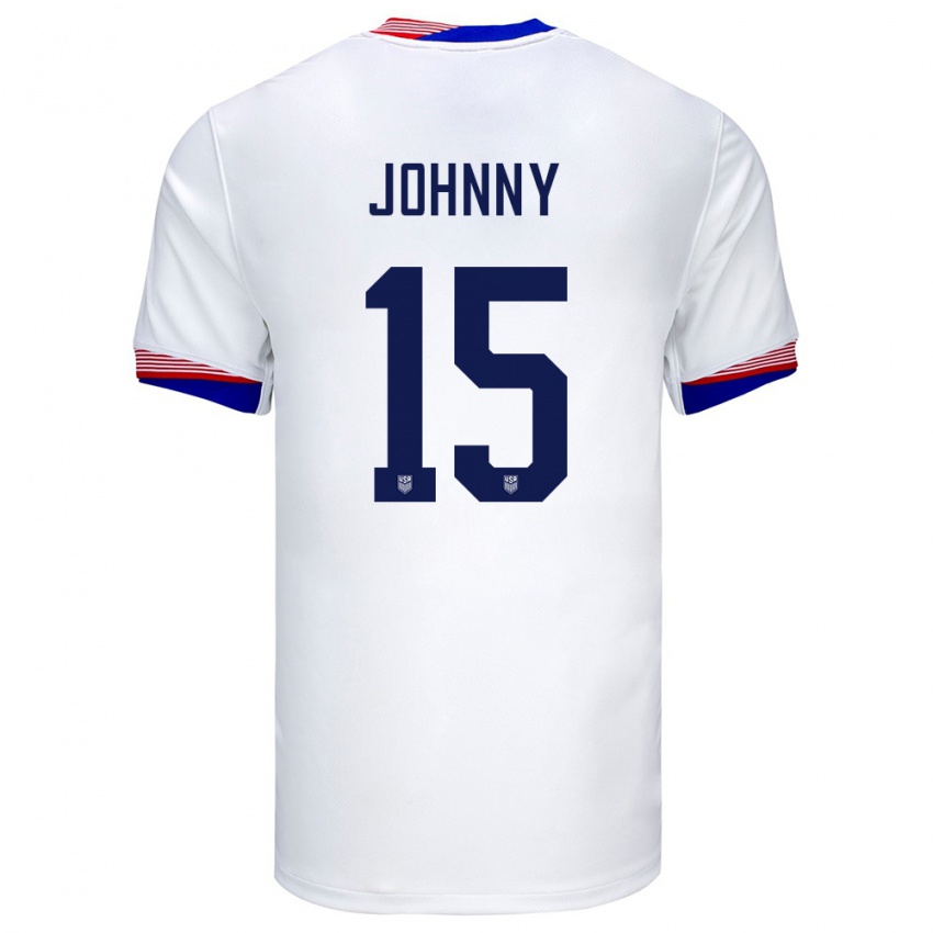 Damen Vereinigte Staaten Johnny #15 Weiß Heimtrikot Trikot 24-26 T-Shirt