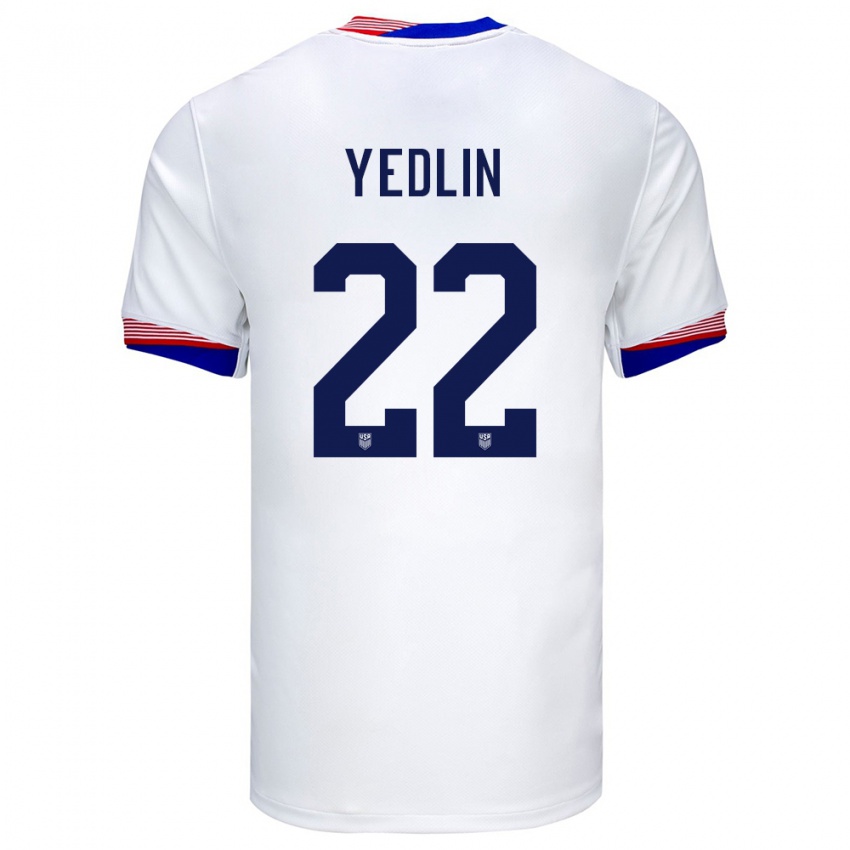 Damen Vereinigte Staaten Deandre Yedlin #22 Weiß Heimtrikot Trikot 24-26 T-Shirt